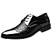 Produktbild PLOT Lederschuhe Herren,Herren Business Schuhe Hochzeit Schnürhalbschuhe Elegant Oxford Anzug Leder Derby Männer Lackleder Lederschuhe 37-46 (42 EU, Schwarz)