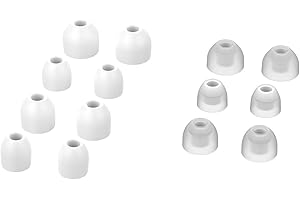 TECINITY 7 Paia Auricolari di ricambio per Sony WF-1000XM3 / WF-1000XM4, 4 Misure Gommini in Silicone per Auricolari In-Ear (Bianco)