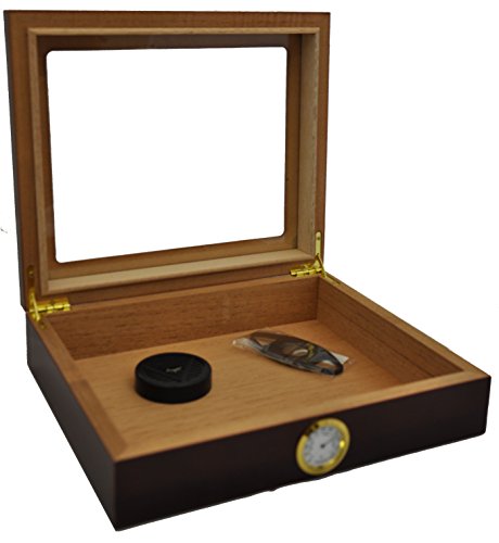 Humidor für 20 Zigarren Glasdeckel Außenhygrometer - 4