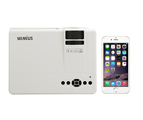 LED Projektor Mini Tragbarer Beamer Mini Projektor HD Videoprojektor Multimedia Heimkino Video Projektor mit HDMI Kabel unterstützt AV/ VGA/ USB/ SD/ HDMI WIMIUS(T3 weiß) - 3