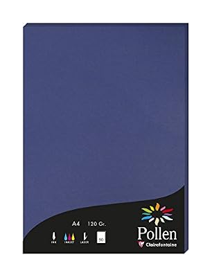 Clairefontaine 4284C Etui 50 feuilles Pollen 21 x 29,7 cm 120g Bleu nuit