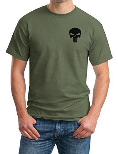 Norwegian Army Telemark Battalion Punisher Embroidered Logo - Ringspun Cotton T Shirt By Military online