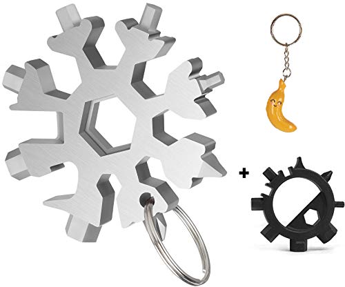 Herramienta multifunción 18 en 1 + herramienta multifunción 12 en 1 herramienta de bolsillo de acero inoxidable multiusos (gris, negro)