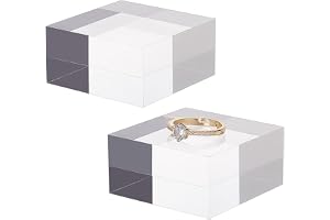 OLYCRAFT 1" H x 2" W x 2" D kub akryl set med 2 fyrkantiga displayblock i polerad fyrkantig display bas akryl med polerad kan
