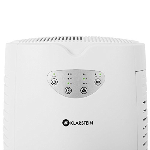 Klarstein Vita Pure • Luftreiniger • Lufterfrischer • Radialventilator • Ionisator • UV-Beleuchtung • 35 Watt • 5-in-1 Filtersystem • 108 m³/h Luftdurchsatz • 3 Lüftungsstufen • 3-stufiger Timer • geräuscharm • Touch-Bedienung • für Allergiker • weiß - 4