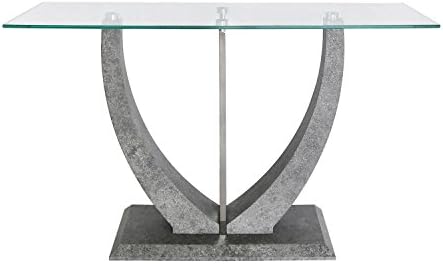 Light Grey Clear Glass Top Neptune Rectangle Home Lounge Office Console Table
