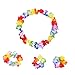 Produktbild Garland Flower - Yaochen 4pcs Set Hawaiian Colorful Leis Beach Theme Flower Necklace Garlands - Purple White Party Indian Blue Wreath Sunflower Flowers Vines Flower Garland Artificial Iron