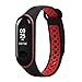 Produktbild BZLine Armband für Xiaomi Mi Band 3, Ersatz Belüften Sport Weichen Armband Wasserdichtes Mehrfarbiges Handschlaufe für Xiaomi Mi Band 3 (Schwarz + Rot)