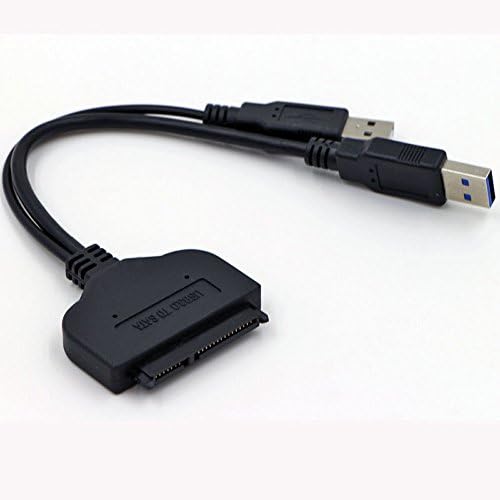 Generic Black USB 3.0 to SATA 22Pin Data Power Cable Adapter 2.5inch Hard Disk Driver SSD solid state drive cable coverter