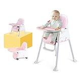 hochstuhl ottos Faltbar und tragbar. Einfach zu verstauen und leicht zu entleeren. (Nachdem das Stahlrohr entfernt wurde, kann es an der Unterseite des Esszimmerstuhls platziert werden, und dann können die vier Füße mit leisen Lenkrädern installiert werden, um ein 