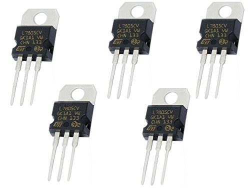 KTC CONS Labs 5 Pcs L7805CV (ST. ORIGINAL) TO-220 5 Volt 1.5 Amp Positive Voltage Regulator (5 Pieces)