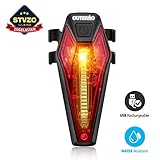 fahrradlicht led usb 【220 °Grad Weitwinkel Visual Design】Rücklicht kann so breit wie 220 Grad beleuchten, was es leichter macht, von den umliegenden Menschen entdeckt zu werden, und das erhöht die Fahrsicherheit, perfekt für Mountainbike-Lichter und Rennrad-Lichter.