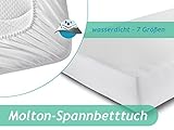 Spannbetttuch mit wasserdichter Sperrschicht – erhältlich in 7 Größen - schützt vor Nässe und Verunreinigungen – mit weicher Flanell-Oberseite aus reiner Baumwolle, 70 x 140 cm