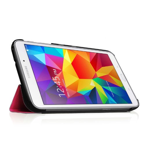 Fintie Samsung Galaxy Tab 4 8.0 Hülle Case – Ultra schlank superleicht Ständer Smart Shell Cover Schutzhülle Etui Tasche mit Auto Schlaf / Wach Funktion, Magenta - 4