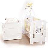 Babyzimmer (weiss) sparset incl. Babybett , Wickelkommode , Ausstattung – Komplettset - 2