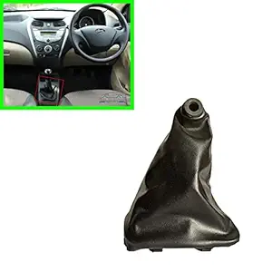 New JD Car Accessories, for Eon Car Automotive Parts, Antique Black Pu Napa Leatherette Fabric ABS Plastic Made of Material Gear Shifter Lever Cover Boot (6322)