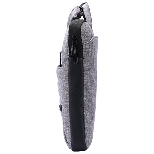 J-Bonest 15,6 Zoll Tragbar Laptop Tasche mit Schultergurt, Tragender Schulter-Beutel Hülle Tasche Aktentasche für Laptops / MacBook / Notebook (Grey) - 5