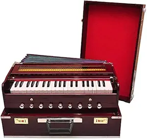 Jyotaksh Store Best Harmonium 9 Stopper, Chudidaar Bellow, 42 Key, Two Reed(Bass-Male),3 1/2 Octave,Coupler, Harmonium With Cover