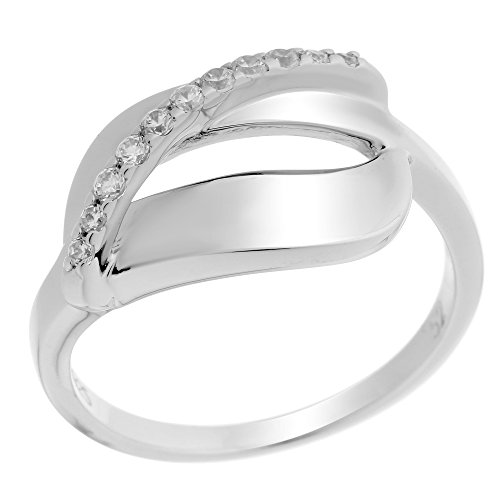 Orphelia Damen-Ring 925 Silber rhodiniert Zirkonia wei Brillantschliff Gr. 52 (16.6) - ZR-7086/52