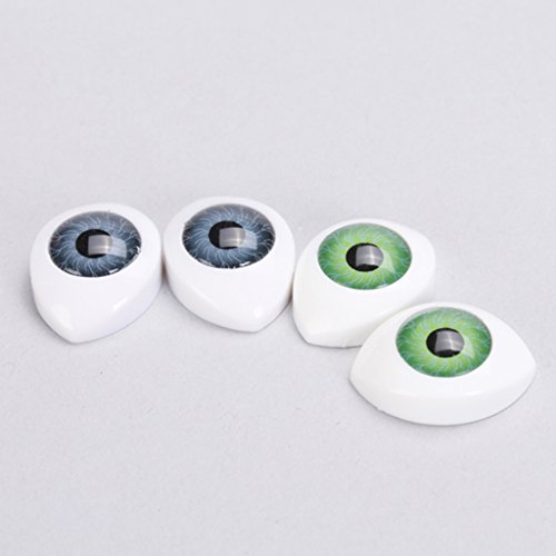 4 Farbe 8 Stück Oval Hohlkreuz Plastikaugen Puppenaugen für Puppen Maske DIY 10mm - 8