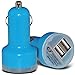 Produktbild (Baby Blue) Blackberry dtek70 Universal Compact mit 12 V Schnelle Mini Bullet USB Dual Port In Car Charger exklusiv zu Ich – Tronixs