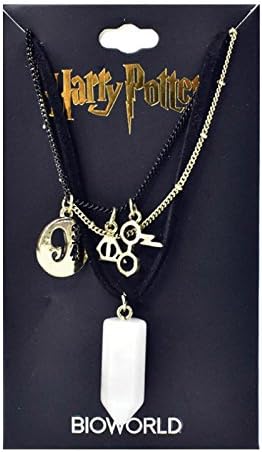 Harry Potter Necklace Pendant Verbiage Layered Symbols Official Jewellry One Size