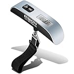 Etekcity Digitale Kofferwaage Gepäckwaage Handwaage Hängewaage mit Temperaturanzeige, 50 kg Kapazität, Silber Schwarz