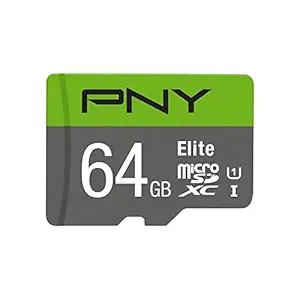 PNY Elite 64GB MicroSDXC Card with Adapter -UHS-I, U1, up to 85MB/Sec (P-SDU64U185EL-GE)