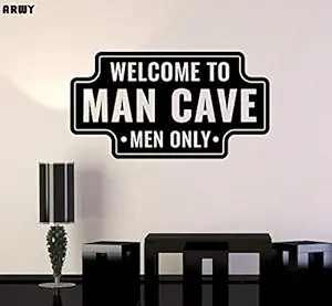 ARWY Salon Wall Stickers Vinyl Wall Decal Man Cave Funny Art for Men Garage Manspace Decor Stickers Mural Unique Size (59X40 cm)