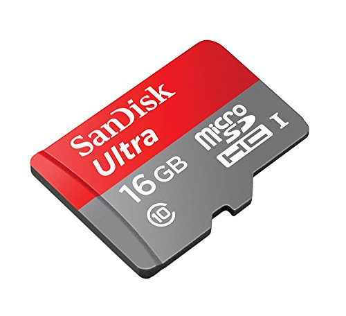 SanDisk Ultra - Tarjeta de memoria microSDHC UHS-I de 16 GB con adaptador SD velocidad de lectura hasta 80 MB s Clase 10 SanDisk Ultra - Tarjeta de memoria microSDHC UHS-I de 16 GB con adaptador SD velocidad de lectura hasta 80 MB s Clase 10