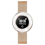 Fitness Tracker für Damen mit Herzfrequenz Blutdruck Sauerstoff Schrittzähler Smartwatch Armband Uhr Rose-Gold- 9705-18