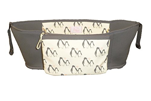 Pink Lining Pram/Stroller Buggy Organiser Bag - Penguin Love Includes Velcro Straps And A Detachable Purse Section