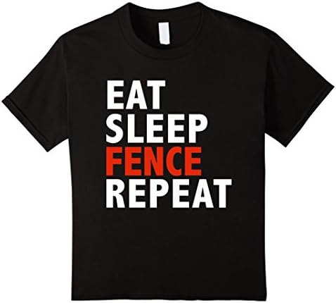 Kids Eat Sleep Fence Repeat Funny T-shirt Fencing Fencer Gifts  10 Black