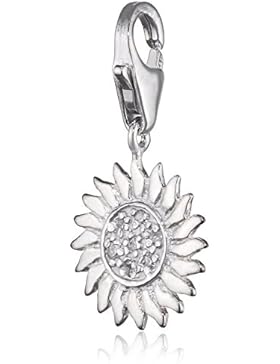 SilberDream 925 Sterling Silber Charm Sonne weiß Anhänger für Armband Kette Ohrring FC223W