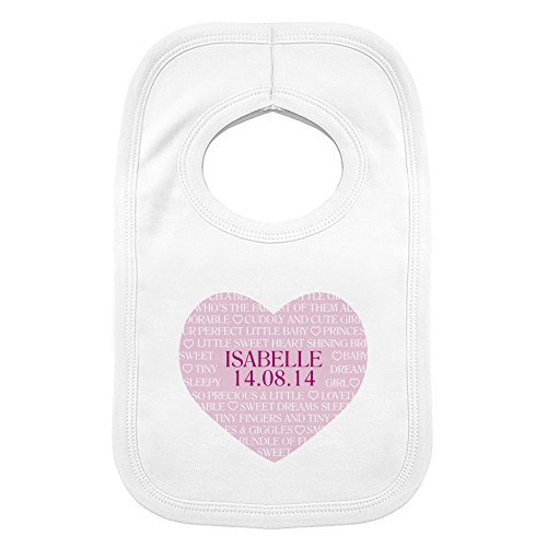 Sweet Heart 0-3 Months Baby Bib. This is a great product that can be personalised to your requirements ( please see main discription for full details ) Ideal gifts and presents for weddings, Christenings, Birthdays, Christmas etc...