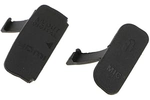 VLIZO 2X Cubierta de Goma de Interfaz Compatible con Canon EOS 600D Tapa de Puerto USB Protector de Tapa de Puerta de Piel Pieza de reparación de Material plástico Accesorio de cámara
