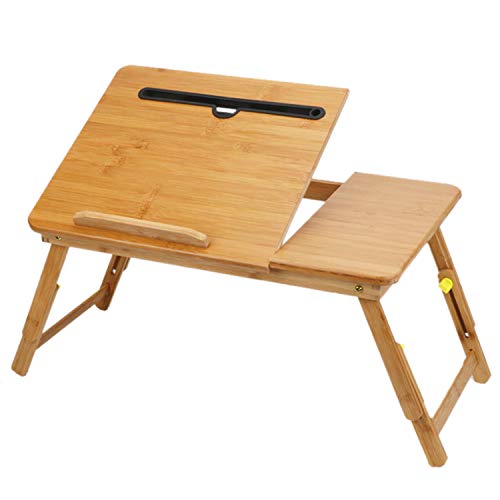 Horsebiz - Escritorio portátil plegable de bambú ecológico para ordenador portátil o mesa