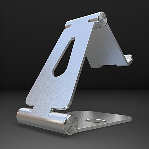 SLEO Supporto Tablet, Porta cellulare Universale Stand stand da tavolo pieghevole e regolabile Multi-Angolo Holder per Nintendo Switch, Tutti gli iPhone, iPad, Smartphone, Tablet, Kindle - Argento