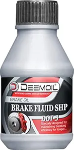 DEEMOIL Brake Fluid SHP DOT : 3 (4 X 250 Ml) Pack of 4 Glycol Based Brake Oil for All Types of Vehicles & Machines (1 Litre)