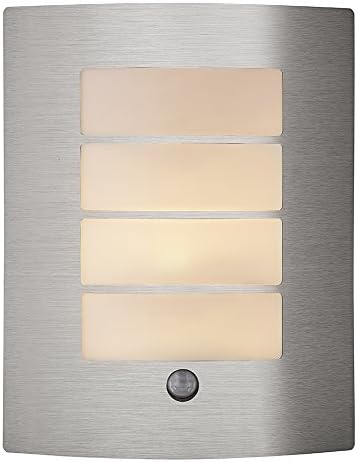 Contemporary Outdoor Stainless Steel Wall Light with PIR Motion Sensor by Haysom Interiors