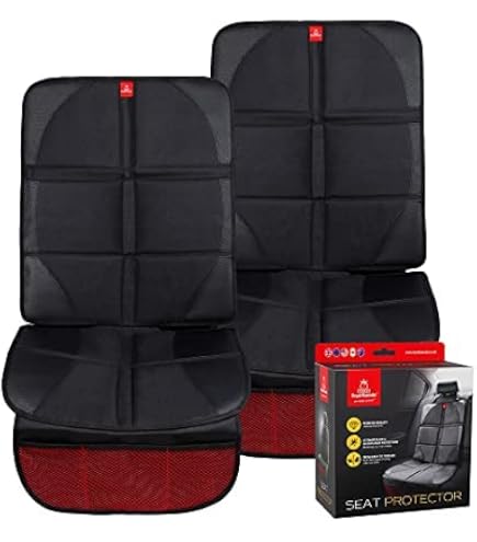 Huckaboo Autostoel Organizer - Kids Back Seat Organizer, Opbergzakken, Schermhouder, Zwart, 2 Pack