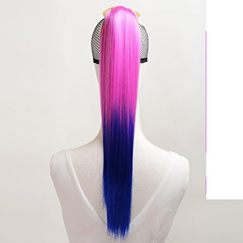 Gradient color girls horse-hair wig/bundled fake pony tail/double-horse-hair wig-E