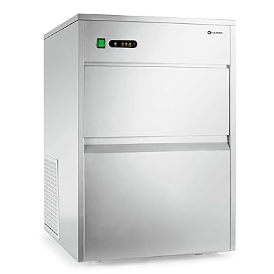 Klarstein Machine à Glace Industrie • Machine à glaçons • Ice Maker • 50 kg/24 h • 380 w • 13 kg • Pelle • Système de Tubes • LED • Neutre au Goût • Discrète • INOX • Classe Climatique St • Argent
