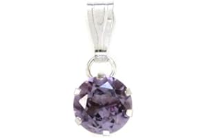 PENINSULA JEWELLERY 9ct White Gold round Amethyst Pendant without chain