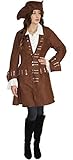 Bezauberndes, braunes Damen Piratenkostüm bestehend aus Jacke und Hut