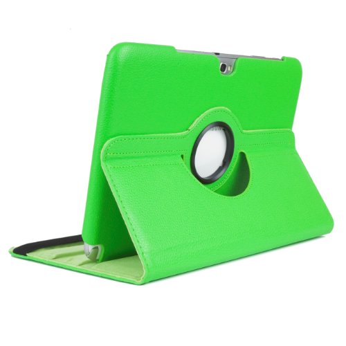 3in1 SET Note 10.1 360° PU-Leder + Folie + Pen Samsung Galaxy Note 10.1 N8000 N8010 N8020 Tasche Etui Case (Grün) - 3