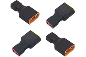 LINSYRC Deans Lot de 4 connecteurs femelles T vers XT90 mâle pour chargeur de batterie RC Lipo NiMH (XT90 mâle vers Deans T femelle)