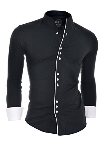 D&R Fashion hombres la moda con los puÃ±os Doble Banda abuelo del collar y la tuberÃ­a contraste