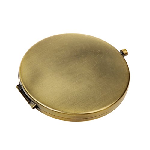 MagiDeal Retro- Bronzelegierung Taschenspiegel – Make-up Spiegel ( ein Standard Spiegel und ein Vergrößerungsspiegel ) - 2