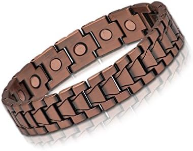 Mens Magnetic Therapy Bracelet 100% Copper Links,for Arthritis, Joint Pain, Golfers Elbow RSI, Carpel Tunnel, Tendonitis, Contains 16 Maximum Strength 3000 Gause Magnets. (Large Size) Free Delivery